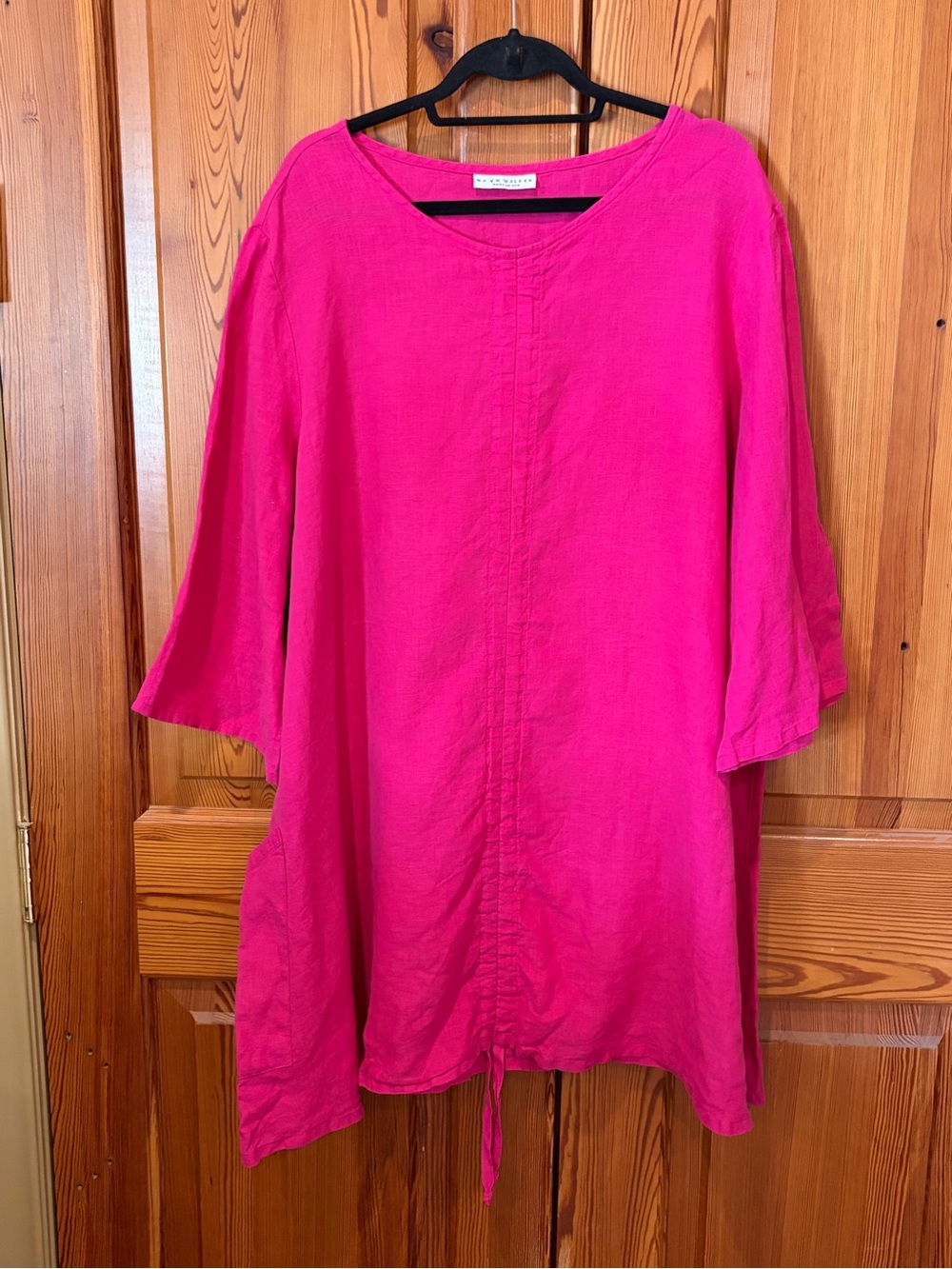 bryn Walker Bright Pink Linen Scoop-Neck Tunic
